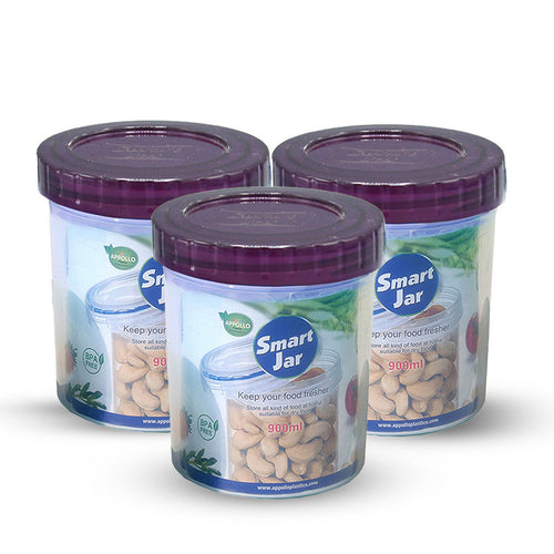 Smart Jar 3 pcs set Large in purple 900ml