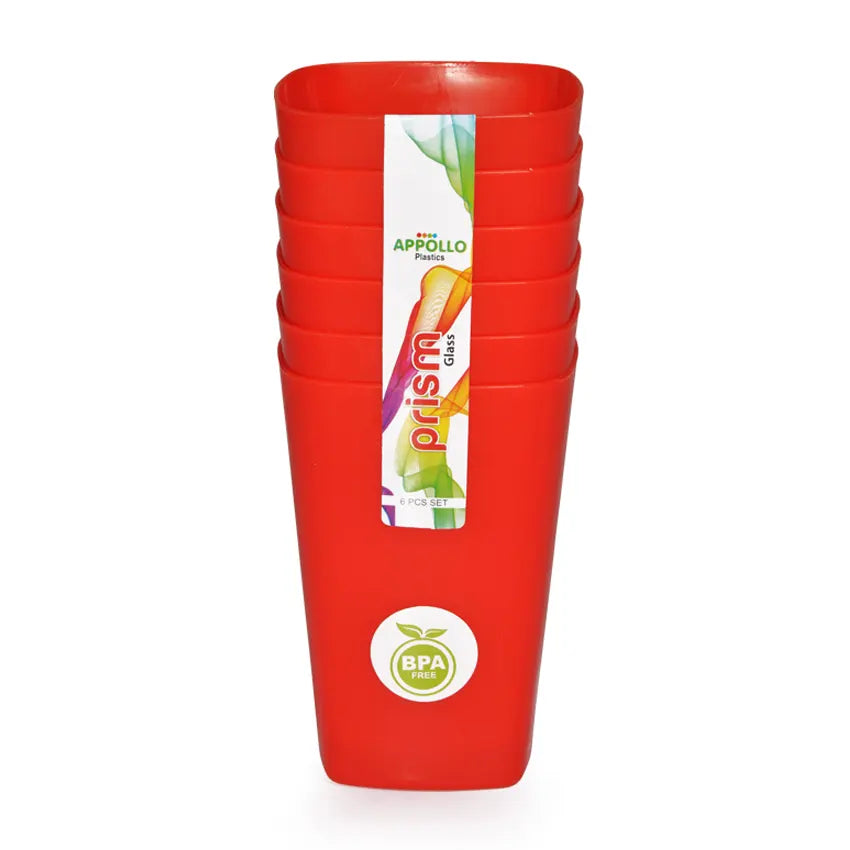 Prism Glass Model-1 6pcs Pack in Red