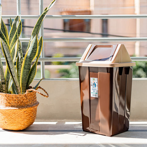 Brown dustbin for easy garbage disposal
