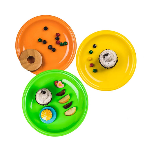 Saga Plates Pack of 3 Small/Medium/Large in Orange, yellow & Green