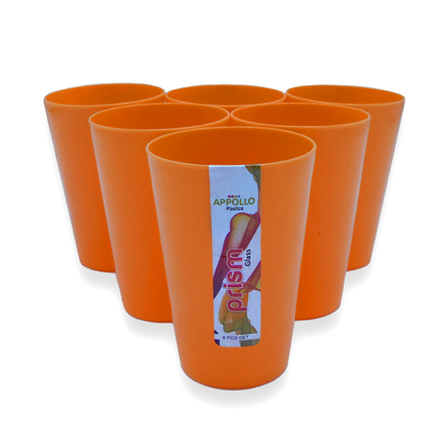 Prism Glass (Pack of 6) Model-2 in Orange