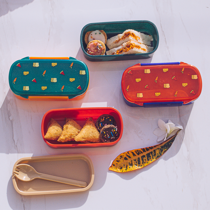 Bento Lunch Box M-2 2 pc set - 600ml With Foods